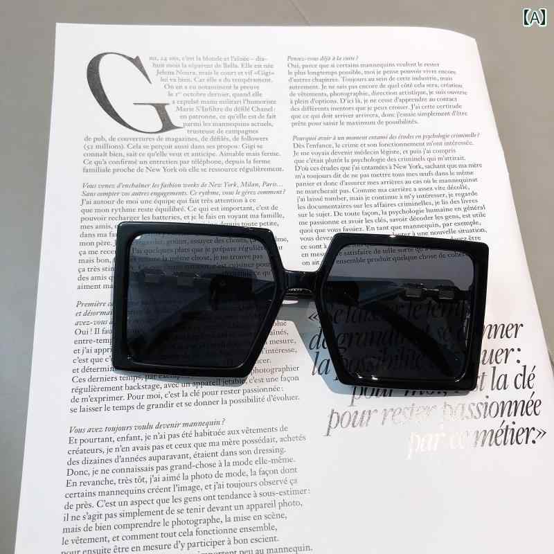 サングラス レディース スクエア 大きいフレーム メンズ レディース グリーン フレーム 紫外線対策 ファッション 夏 シンプル(4)