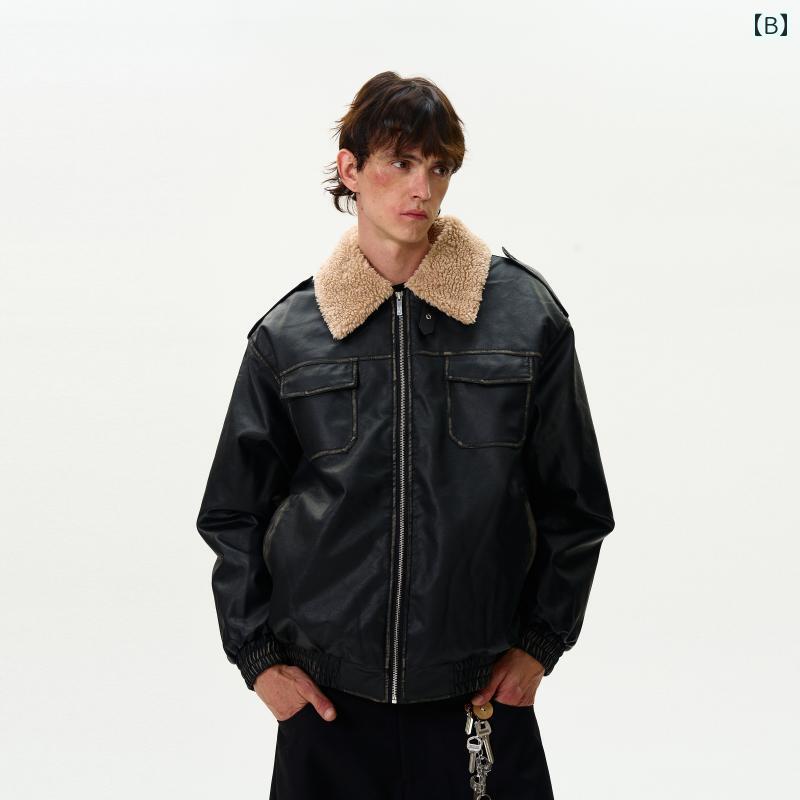 ジャケット トップス メンズ レザー ポケット カジュアル 冬 ブラウン ブラック シンプル おしゃれ PUレザー デザイン ファッション アウター