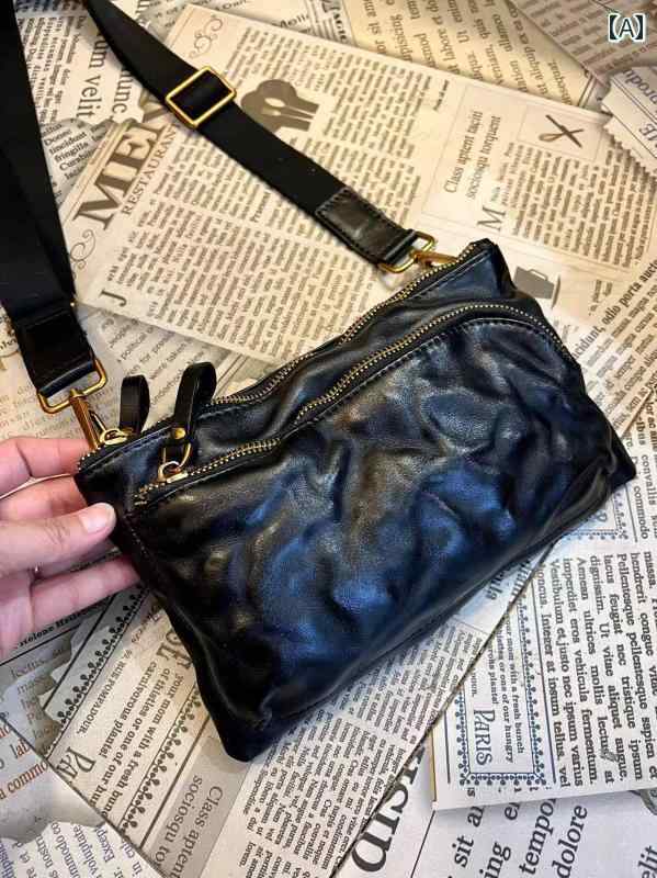 チェストバッグ メンズ バッグ キャンバス レトロ カジュアル ジッパー ポケット デザイン シンプル ファッションアイテム ショルダーバッグ(4)