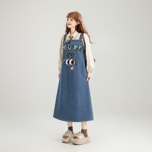 ジャンバースカート サスペンダースカート デニム ロングスカート ゆったり 着やすい カジュアル かわいい 通学 お出かけ レディース ジャンバースカート サスペンダースカート デニム ロングスカート ゆったり 着やすい カジュアル かわいい 通学 お出かけ レディース