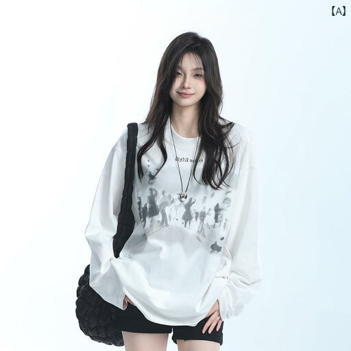 Tシャツ レディース ストリート カジュアル トップス ユニセックス ストリート 長袖 オーバーサイズ メンズ 秋 半袖 ラウンドネック ブラック ホワイト ファッション おしゃれ クール Tシャツ レディース ストリート カジュアル トップス ユニセックス ストリート 長袖 オーバーサイズ メンズ 秋 半袖 ラウンドネック ブラック ホワイト ファッション おしゃれ クール