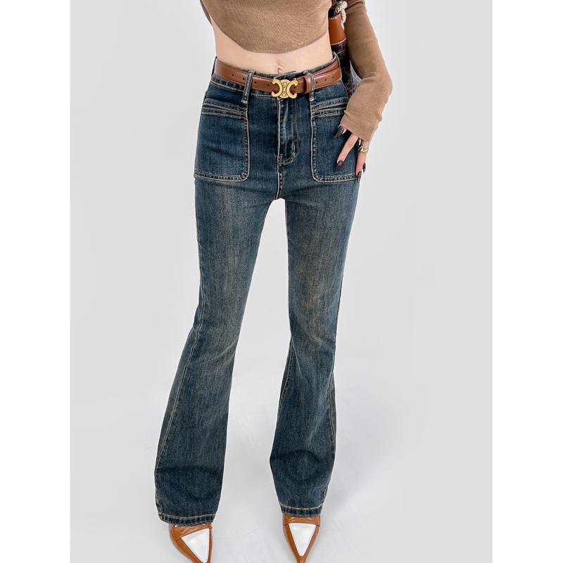 ジーパン ジーンズ マイクロフレアジーンズ ウォッシュ加工 おしゃれ クール カジュアル レジャー リゾート 休日 レディース