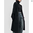 カーディガン ロング ダーク グレー セーター 羽織 秋冬服 アウター 上着 リブ ニット スリム Iライン 膝丈 ジャケット コート ゆったり ユニセックス ...