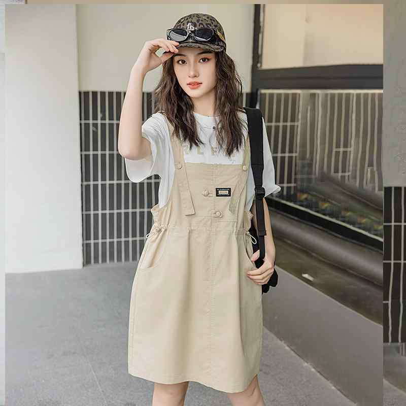 ジャンバースカート Aラインワンピース 中学生 高校生 春秋 ゆったり 着やすい カジュアル かわいい 通学 お出かけ ガールズ レディース