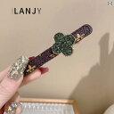 レザー ヘアクリップ グリッパー ピン 四つ葉 フラワー ラインストーン キラキラ 前髪 サイド カモノハシ 韓国 アクセサリー ファッション小物 高級感 上品 万能アイテム