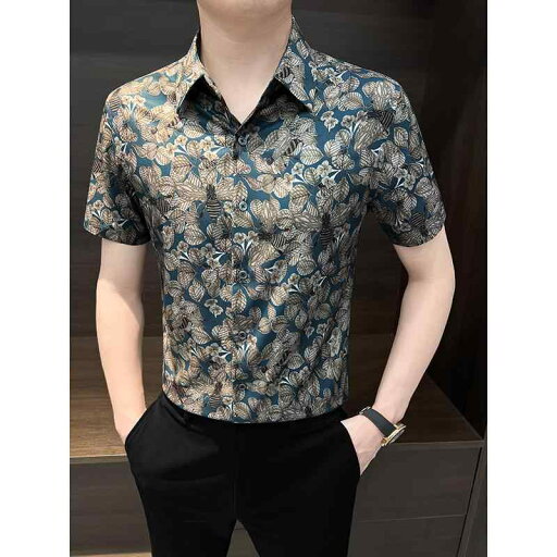 シャツ 花柄 プリント トップス 半袖 シングルブレスト レギュラーカラー カジュアル 冷感 夏 メンズ 男性 紳士 スリムフィット 軽量 柔らかい 通勤 オフィス ビジネス 日常使い シャツ 花柄 プリント トップス 半袖 シングルブレスト レギュラーカラー カジュアル 冷感 夏 メンズ 男性 紳士 スリムフィット 軽量 柔らかい 通勤 オフィス ビジネス 日常使い