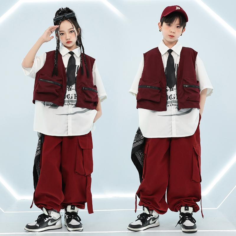 子供服 女の子 男の子 シャツ ベスト パンツ コスチューム バンド ダンス ヒップホップ ストリート系 パフォーマンス 衣装 クール かっこいい キッズ