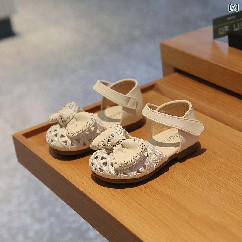 サンダル 夏 ベビー 女の子 リボン ビーチ プリンセス 赤ちゃん シューズ 通気性 ソフトソール 滑り止め かわいい 幼児 靴