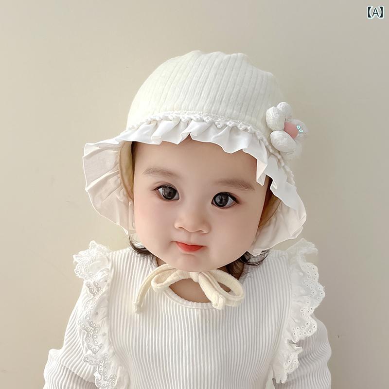 秋冬 ベビー レース 帽子 女の子 赤ちゃん ファッション 日よけ キャップ 幼児 リトルプリンセス ガーリー 子供