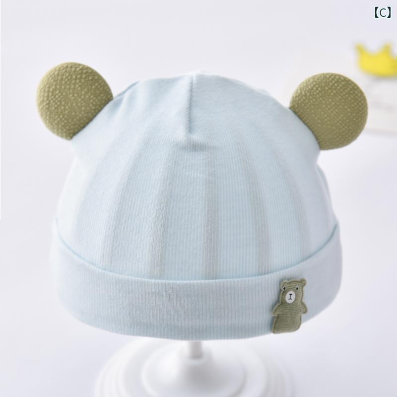綿 ベビー 帽子 春秋冬 薄手 新生児 ファッション ハロゲン シンプル キャップ 男...