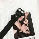 ユニセックス 韓国 ベルト インスタ映え ピンバックル シングルループ ブラック 調節可能 シンプル カジュアル ファッションアイテム メンズ レディース