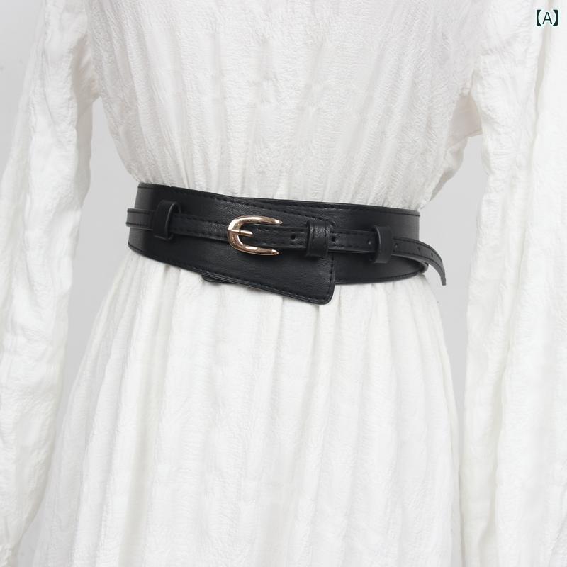 ワイド ベルト レディース 装飾 スカート スーツ コート ブラック ファッション モード エレガント ス..