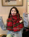 マフラー 新年 レッド スカーフ レディース 冬 ストール チェック柄 カシミヤ風 防寒 学生 ギフト 韓国 暖かい