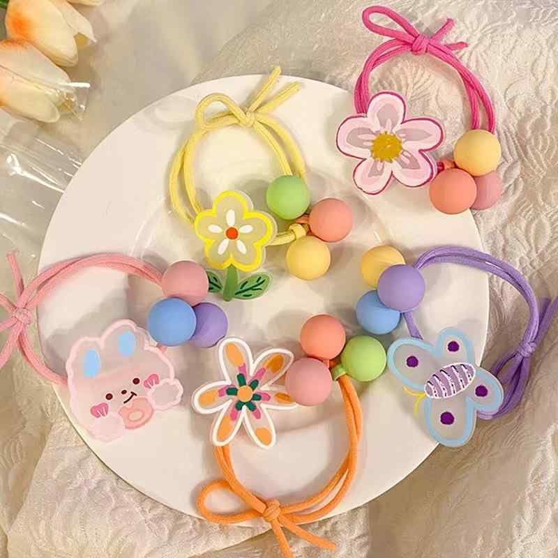 ヘアゴム キッズ 女の子 ヘアアクセサリー 髪ゴム 子供 髪留め かわいい クマ ウサギ 花 蝶 カラフル 丈夫 ポニーテール 髪飾り 幼稚園 保育園 通園 おしゃれ 10点セット