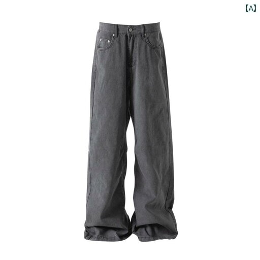デニムパンツ レトロ グレー ストレート ジーンズ メンズ オールド ダーティ フィット リラックス アメカジ ややフレア ワイド パンツ デニムパンツ レトロ グレー ストレート ジーンズ メンズ オールド ダーティ フィット リラックス アメカジ ややフレア ワイド パンツ