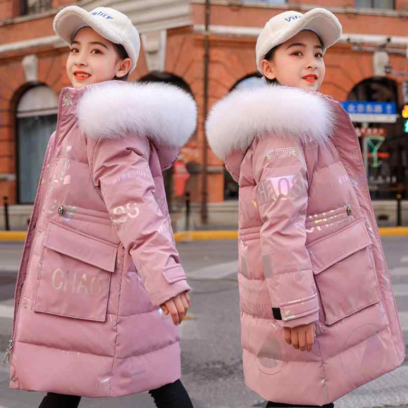 子供服 女の子 ガールズ ダウンジャケット ミドル丈コート フード付き ホワイトダックダウン 厚手 防寒 防水 秋冬 通園 通学 お出かけ アウトドア キッズ