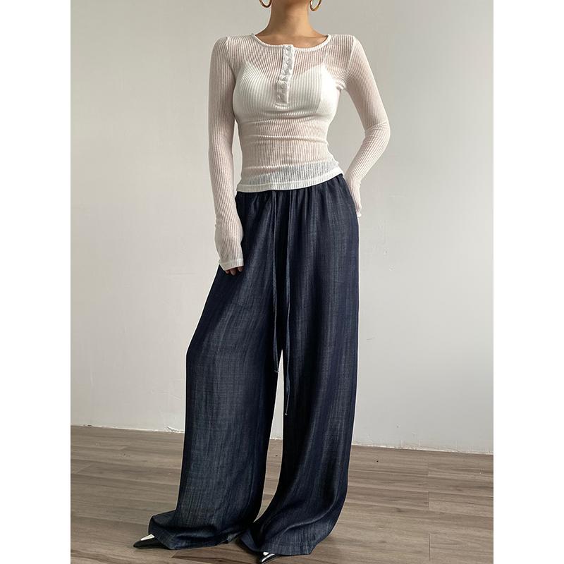 パンツ ズボン レディース おしゃれ ファッション ゆったり ゴムウエスト カジュアル 秋 ワイドレッグ ..