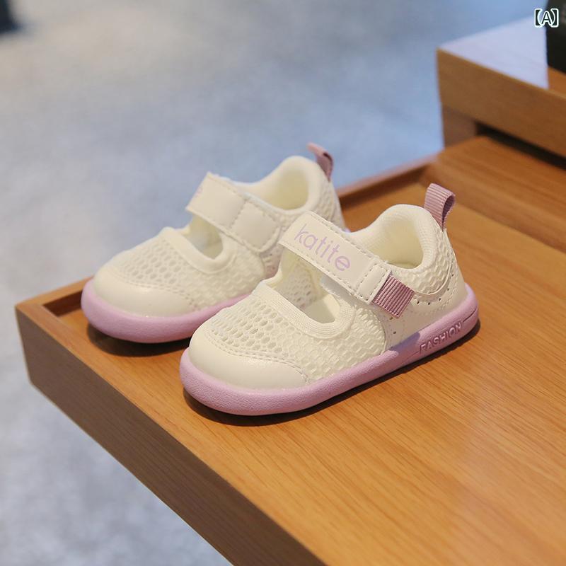 ベビー 幼児 シューズ 女の子 プリンセス 夏 メッシュ お出掛け ピクニック ソフト ソール 靴 軽量 カ..