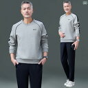 ジャージ セット お父さん スウェットシャツ 春秋 厚手 ベルベット ラウンドネック 通気性 保温 カジュアル メンズ スポーツウェア 耐久性