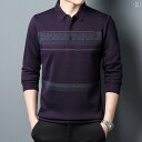 メンズ トップス カジュアル Tシャツ 長袖 綿 春秋 薄手 ファッション スタイリッシュ ポロカラー 服 男性用 お父さん