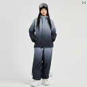 冬 男女 ユニセックス スキー ウェア 上下 セットアップ グラデーション ワントーン 防風 防水 防寒 ボード スノー パンツ ジップアップ 冬 雪 スノボー...