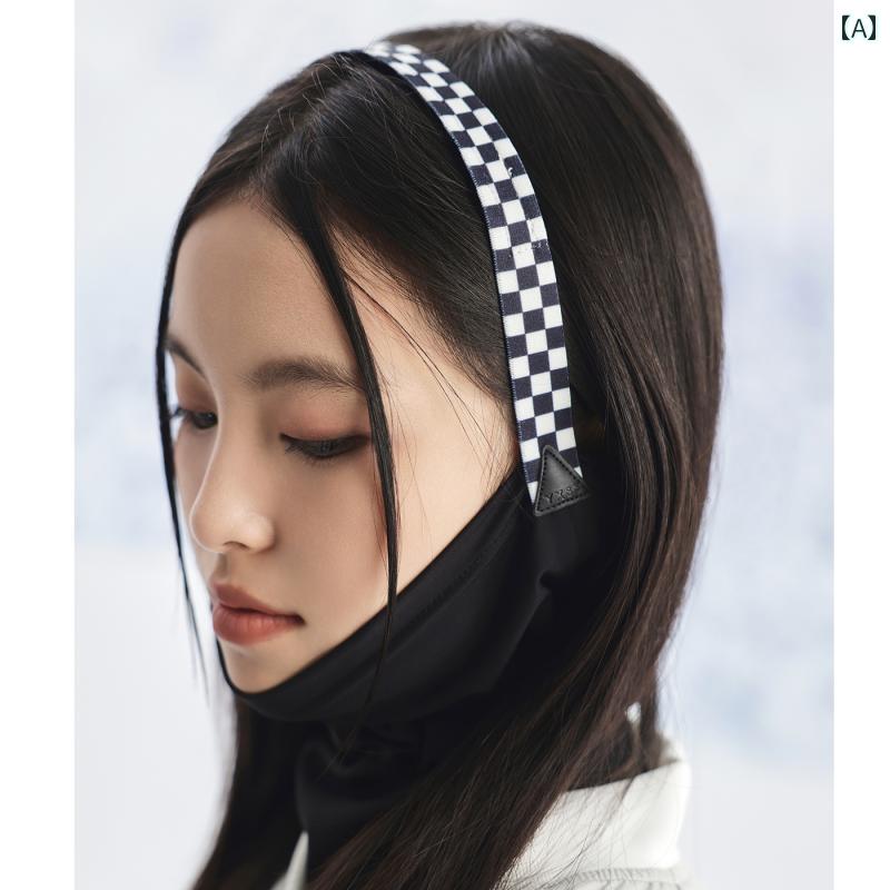 スキー スノボー 小さい V フェイス ヘアバンド ゴム 保護 厚地 暖かい 防風 防寒 快適 マット 高弾性 ..