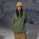 防水 スキー ウェア スウェット Tシャツ アースカラー ロゴ メンズ レディース ユニセックス ボード アウトドア ウィンター スポーツ 冬 雪 カジュアル ...
