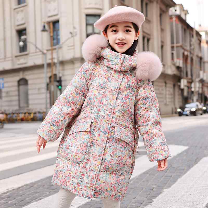 子供服 女の子 ガールズ ダウンジャケット ミドル 丈ジャケット フード付き 厚手 暖かい 冬 防寒 通学 お出かけ アウトドア キッズ