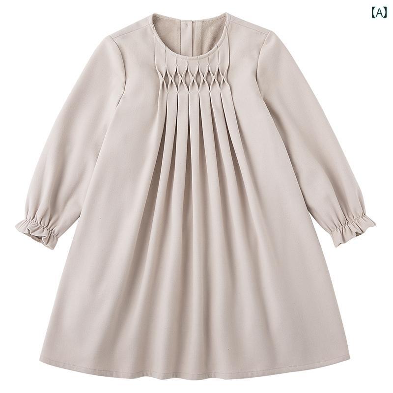 ワンピース キッズ 女の子 裏起毛 かわいい プリンセス パーティー ピンク 冬 長袖 暖かい デートコーデ ファッション エレガント