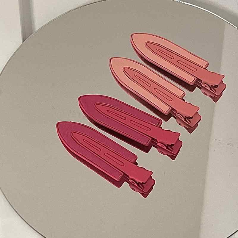 ヘアクリップ アクセサリー レディース おしゃれ ファッション 赤 シームレス ヘアピン 女性 前髪 サイドクリップ カモノハシクリップ ピンク 韓国 シンプル