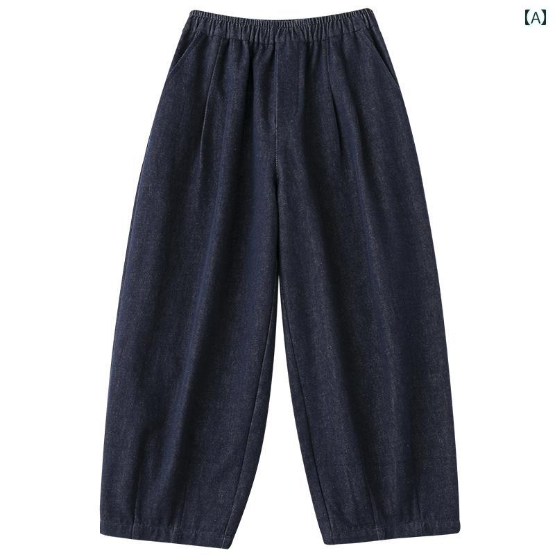 パンツ キッズ ユニセックス 綿 九分丈 ポケット 夏 カジュアル コットン ウエストゴム シンプル ファッション アウトドア 男の子 女の子 ズボン 中腰 デニム