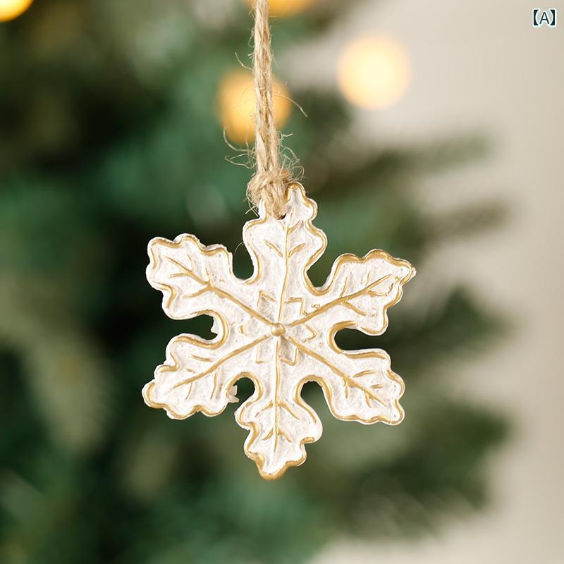 クリスマス 樹脂 小さい ペンダント ヘラジカ デコレーション スノーフレーク サンタクロース インテリア ツリー 装飾