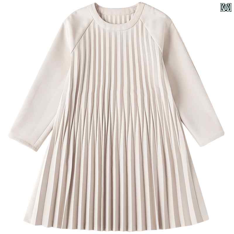 ワンピース 女の子 子ども ファッション オールインワン 長袖 秋 ラインスカート おしゃれ かわいい カジュアル ファッション