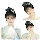 ウィッグ つけ毛 レディース コスプレ 漢服 バッグ 一体型 ヘアアクセサリー お団子 伝統 レトロ ファッション フェイクヘア 大人 衣装