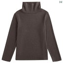 キッズ 子供服 春秋冬 メンズ レディース スリムフィット タートルネック 弾性 長袖 無地 インナー シャツ パイル カラー トップス ココア ブラウン 焦げ...