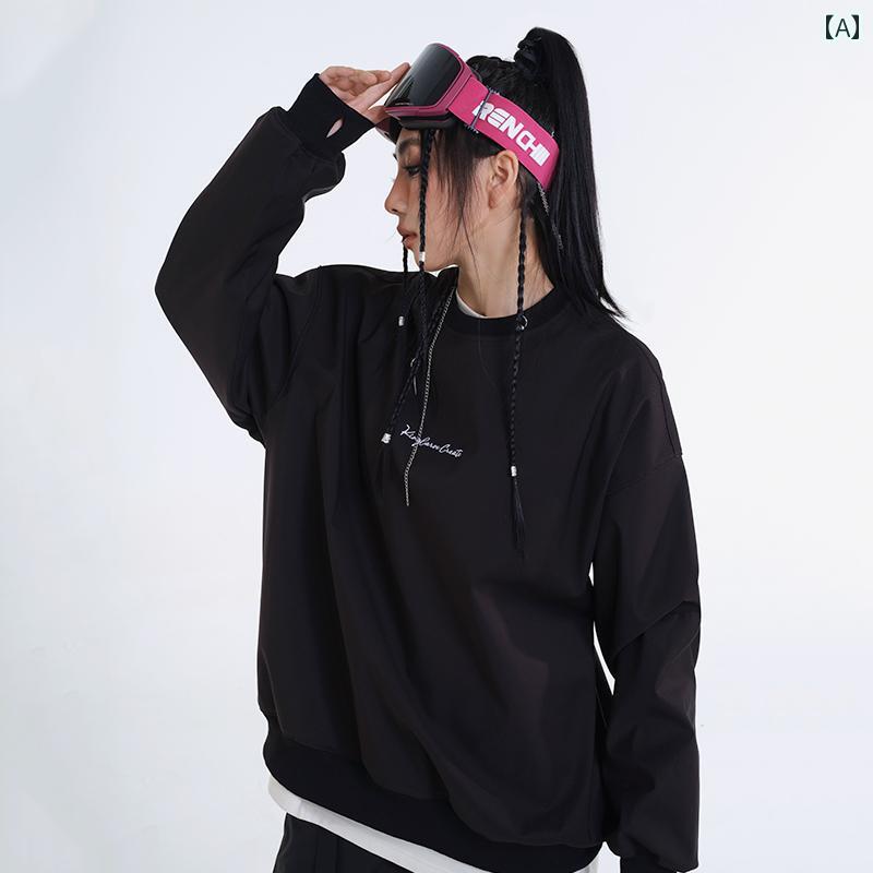 メンズ レディース 屋外 刺繍 スキー ウェア スウェットシャツ トップス 防水 暖かい 防寒 保温性 防風..