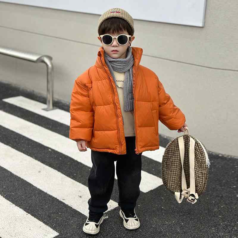 ダウンジャケット アウター 子供服 男の子 ボーイズ ホワイトダックダウン スタンドカラー 厚手 暖かい..