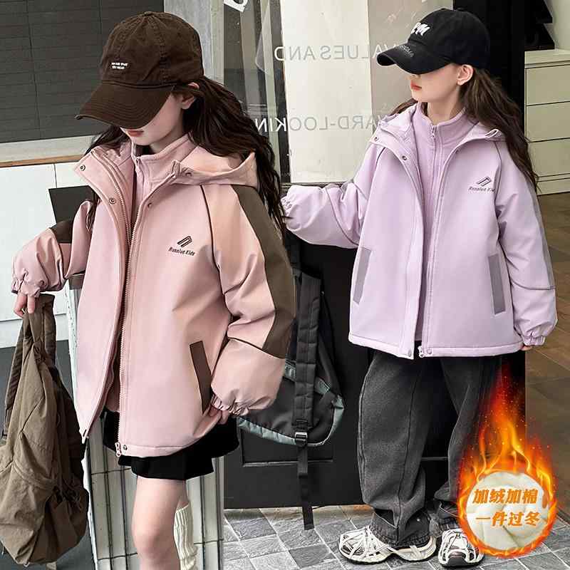 子供服 女の子 ガールズ ジャケット ジャンバー スリーインワン フード付き ライナー付き 秋冬 カジュアル ショッピング 通学 レジャー 休日 キッズ