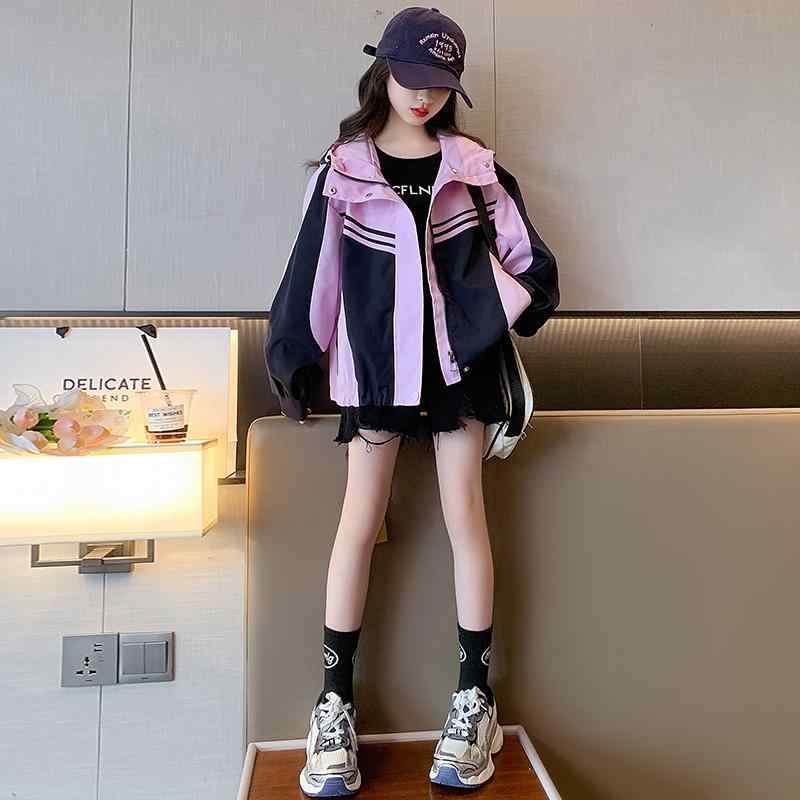 子供服 女の子 ガールズ ジャケット ジャンバー フード付き 春秋 カジュアル スポーティ アウトドア 通学 レジャー 休日 キッズ