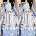 ロリータドレス ワンピース チュールスカート エプロン レース フリル リボン 長袖 ドール フリフリ シフォン ガーリー ロマンティック かわいい