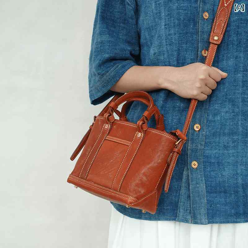 ハンドバッグ 革 普段使い 小さい トートバッグ クロスボディ レディース ファッション レザー シンプル カジュアル レジャー エレガント コーディネート(4)