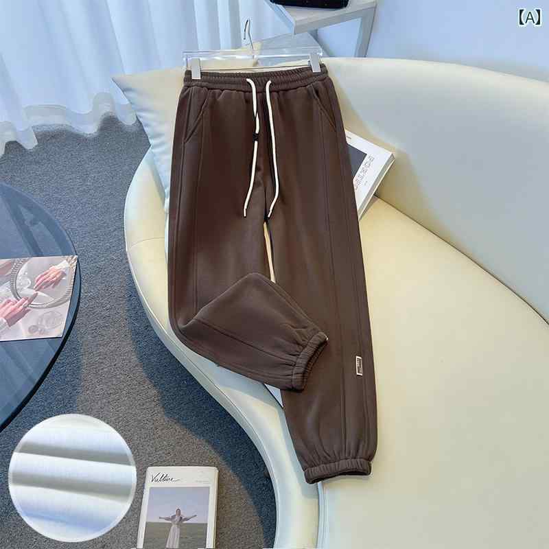 女性 スポーツ スウェット パンツ 秋冬 ファッション カジュアル 柔軟 厚手 動きやすい ズボン スタイリッシュ 着痩せ エレガント