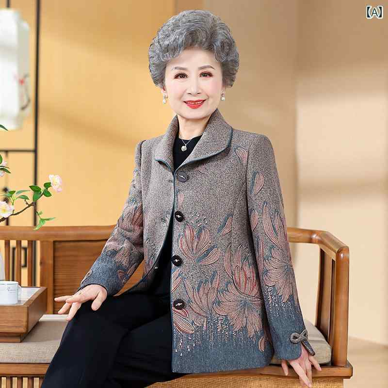 コート パンツ セット 高齢者 レディース シニア ファッション コート ジャケット カーディガン おばあちゃん スタイル ボタン 大きいサイズ 薄手 長袖 アウターウェア エレガント おしゃれ デイリー使い ゆったり la-graine-11107364 ラ・グラーヌ サンプル画像2