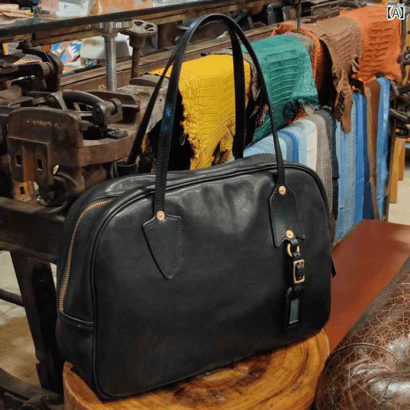 ショルダーバッグ メンズ レディース 革製品 大容量 軽量 ブリーフケース 通勤 レザー 牛革 シンプル ビジネス カジュアル レジャー 収納力のサムネイル