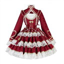 クラロリ 姫ロリ ワンピース ドレス コスチューム ロリータ プリンセス かわいい 春秋 2点セット 長袖 コスプレ ハート 長袖 仮装 レース リボン サスペ...