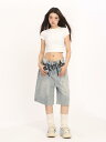 クロップドパンツ パンツ デニムパンツ ストレートパンツ シンプル カジュアル ゆったり 通学 休日 レジャー アウトドア 万能コーデ 着回し自在 レディース ファッション