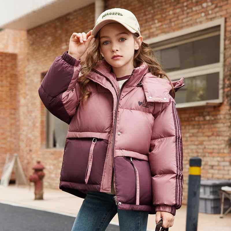 ダウンジャケット フード付き キッズ 防寒 コート アウター 子供 おしゃれ ファッション 厚手 韓国 冬 カジュアル 暖かい ホワイトダックダウン