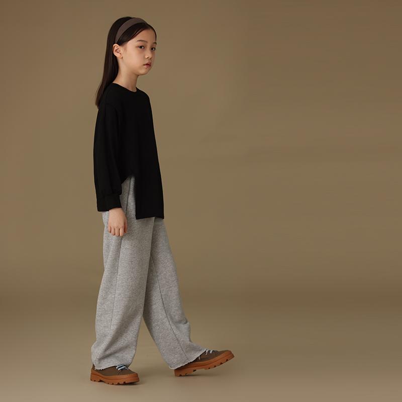スウェットパンツ キッズ 子供服 秋冬 ベーシック ストレート カジュアル パンツ 暖かい 厚手 防寒着 ウエストゴム グレー シンプル 女の子 男の子 ユニセックス 姉弟 男女 共有可能