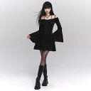 ワンピース ゴシック ドレス ガール コスチューム 仮装 レース サスペンダースカート 春秋 長袖 ショート パーティー ブラック ロリータ 黒 エレガント コスプレ ハロウィン