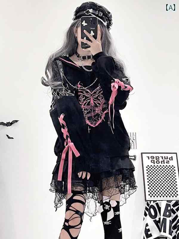 地雷系 ロリータ リボン ガール かわいい コスチューム 仮装 トップス トレーナー パンツ レース ショ..